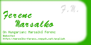 ferenc marsalko business card